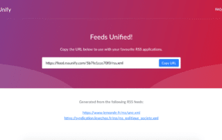 rssunify agrégateur de flux rss